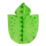 Picture of Green Dinosaur Bath Towel With Hoody For Babies (With Name Embroidery Option)