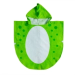 Picture of Green Dinosaur Bath Towel With Hoody For Babies (With Name Embroidery Option)