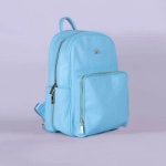 Picture of Blue Leather Maternity Backpack With Changing Pad Travel (With Name Embroidery)