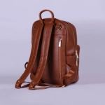 Picture of Brown Leather Maternity Backpack With Changing Pad Travel (With Name Embroidery)