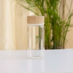 Picture of Wooden Cap Transparent Beverage Bottle (With Name Printing)