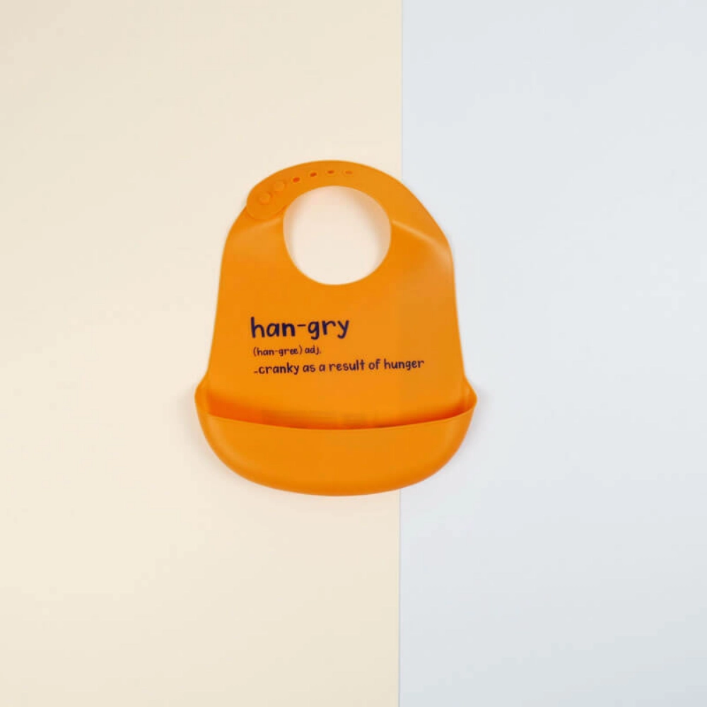  Orange Hungry Bib For Baby 