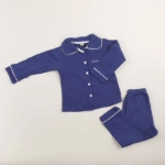 Picture of Navy Soft Pajama Set For Kids (With Name Embroidery Option)