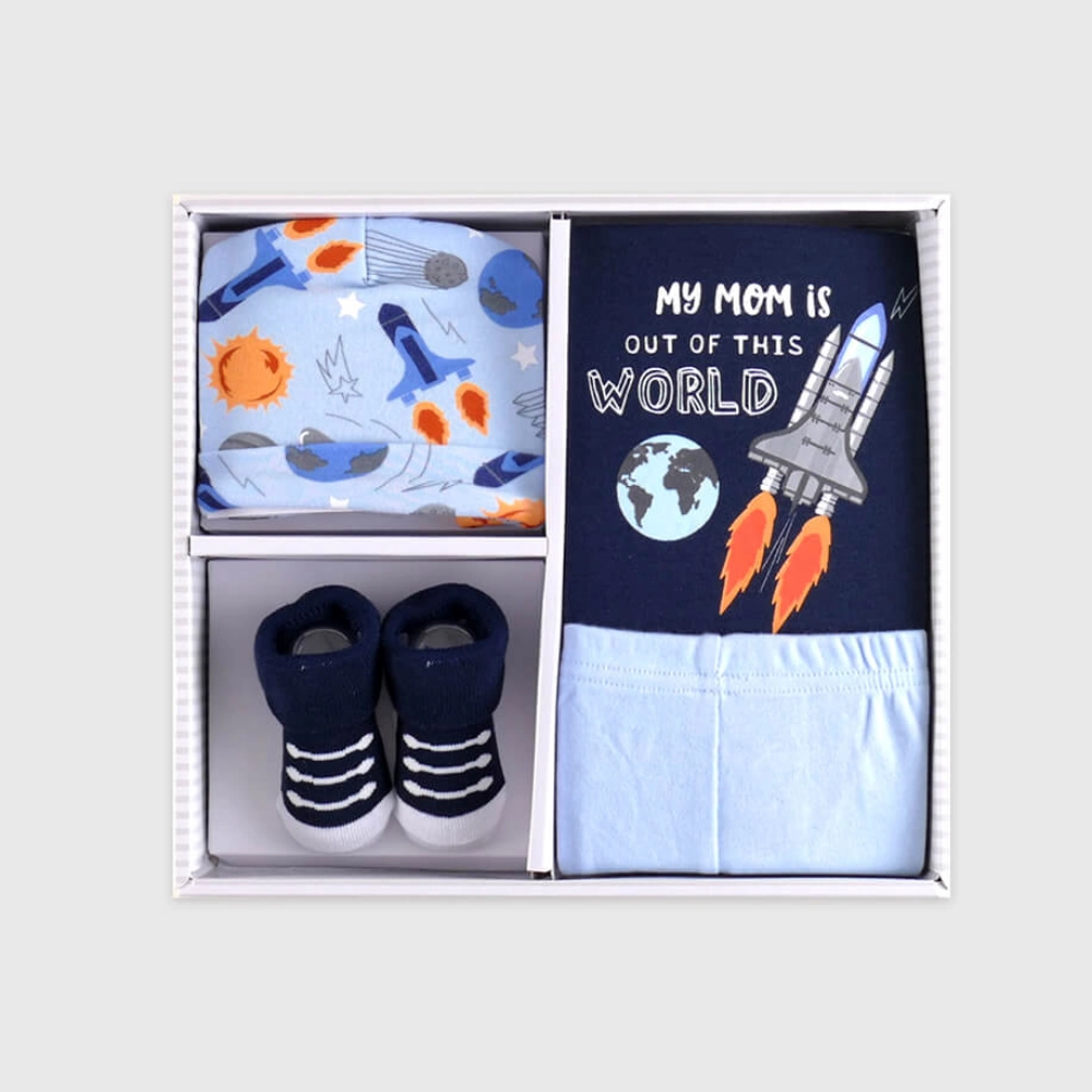 Picture of 4 Pcs Gift Box 21 - Blue Space Print Suit