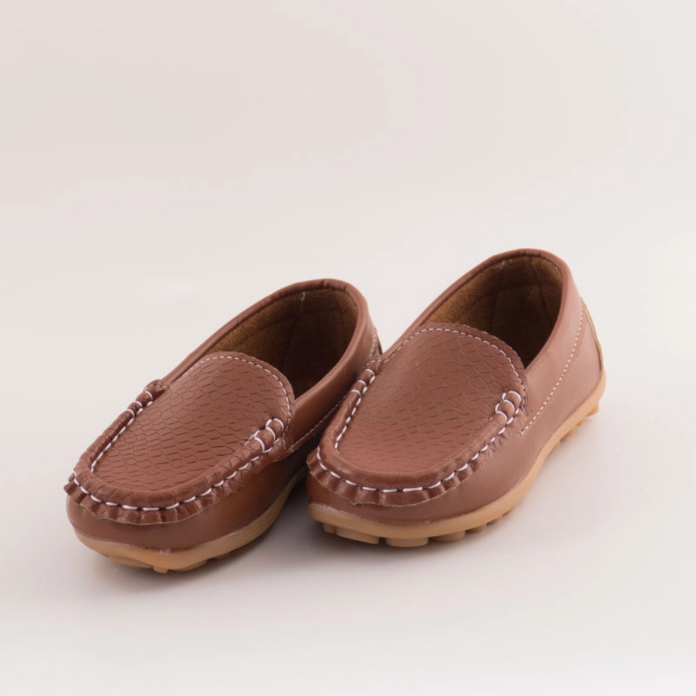 Picture of Brown Leather Loafer Shoes For Boys