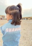 Picture of Blue Denim Jacket For Kids (With Pink Name Embroidery Option)