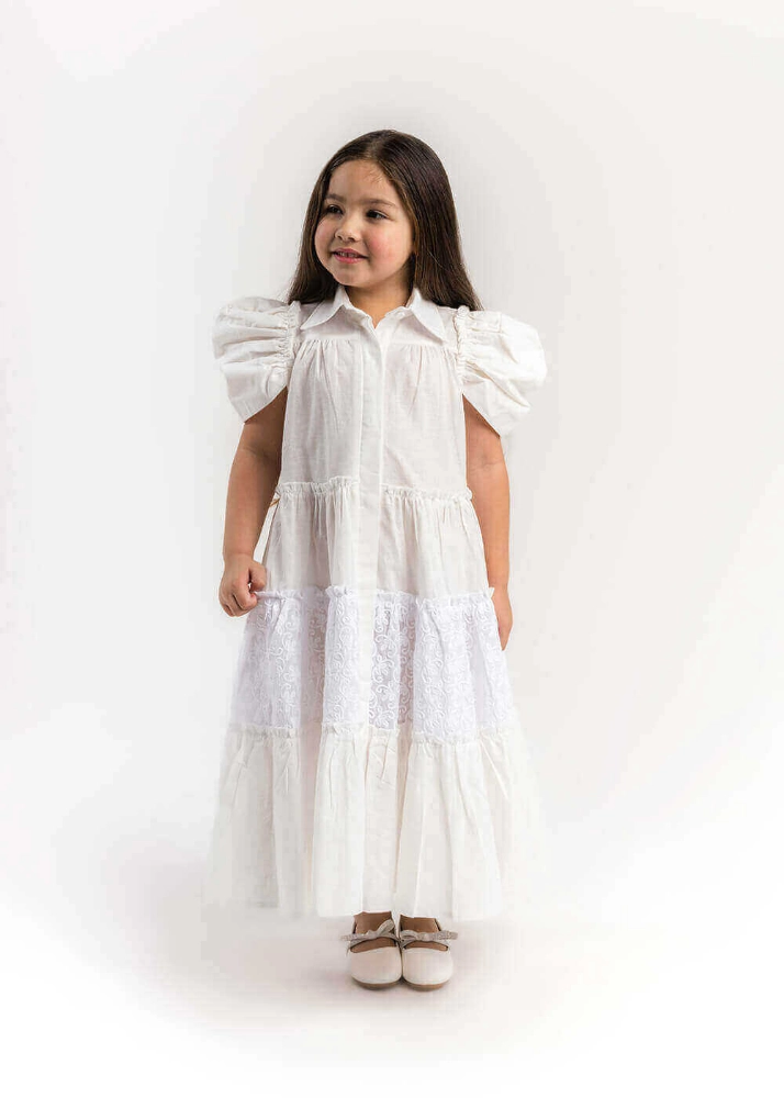 Picture of 23SS0TB497290 White Sleeve Cut Daraa For Girls