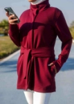 صورة 7473 Not So Basic Maroon Long Jacket For Women