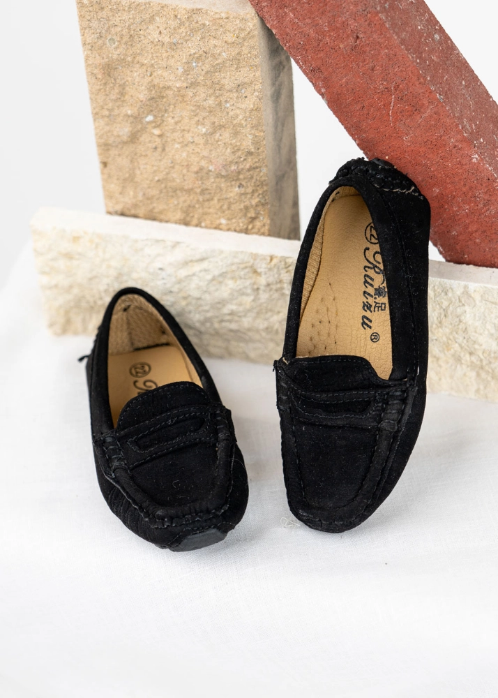 Picture of Black Suede Shoes For Boys