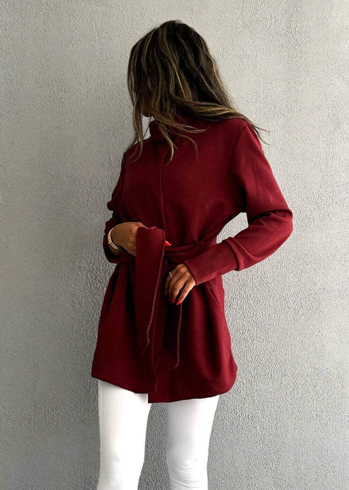 صورة 7473 Not So Basic Maroon Long Jacket For Women