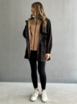 Picture of 7668 Black Hooded Jacket For Women